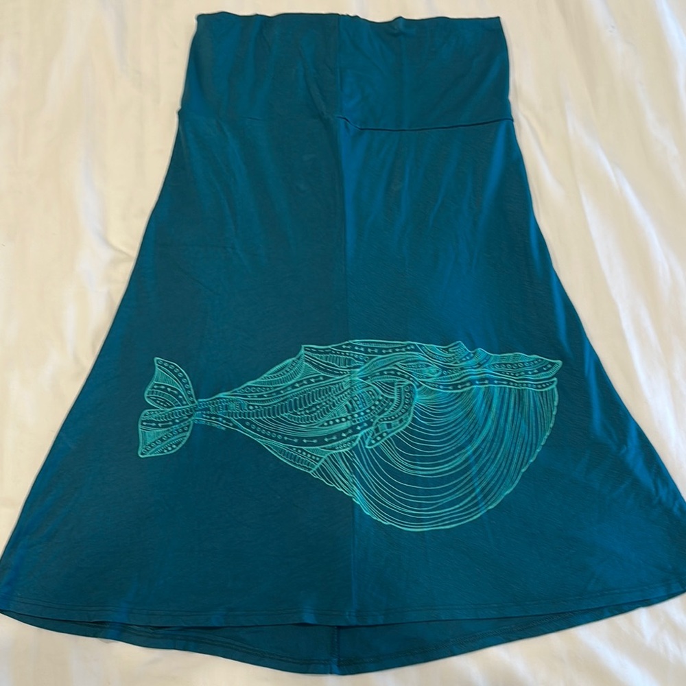 Octopus Ink🐙- Teal Jersey Skirt with Whale Design 🐳 NWOT
